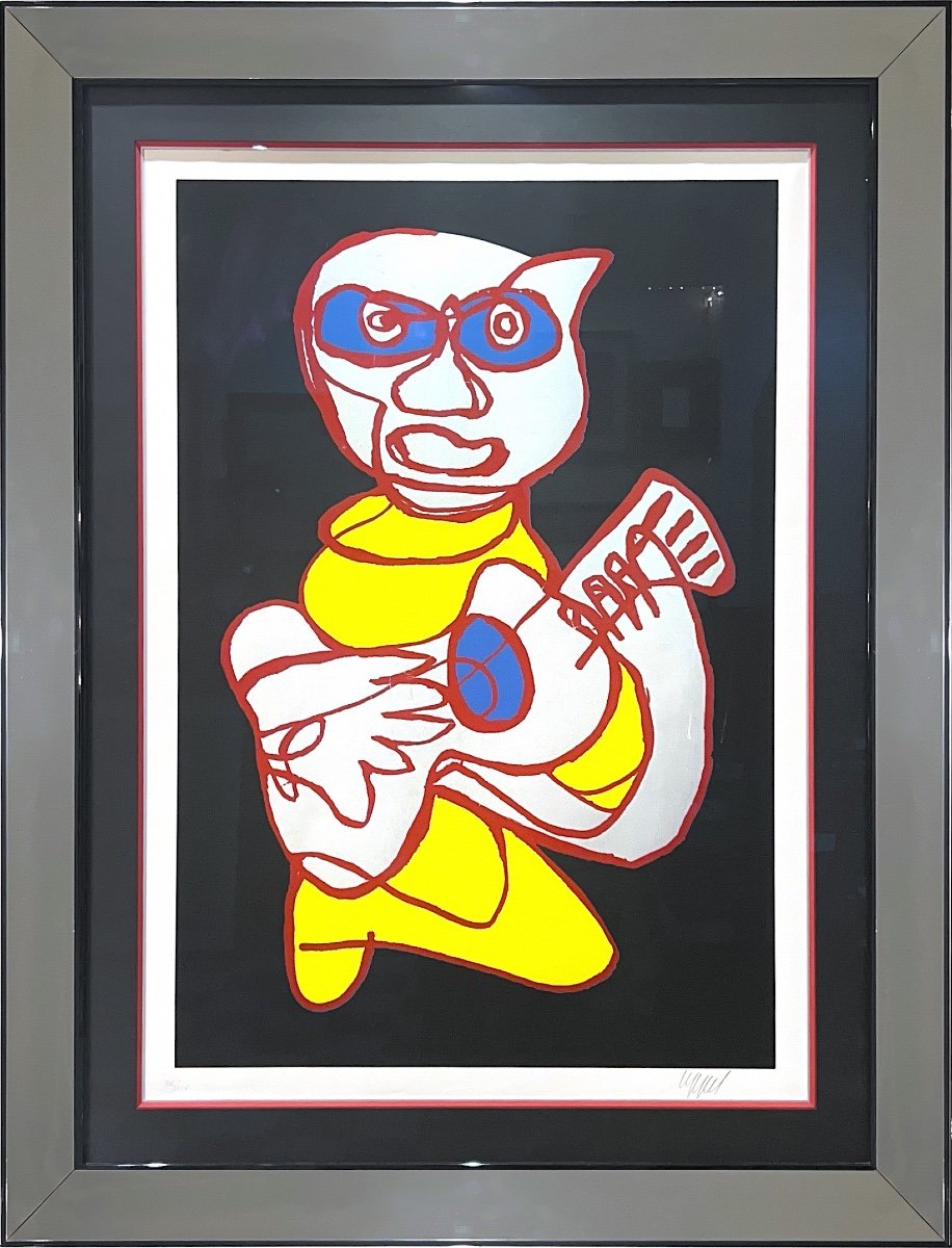 Karel Appel - Guitar Player - 1975 - Screenprint On Vellum Paper