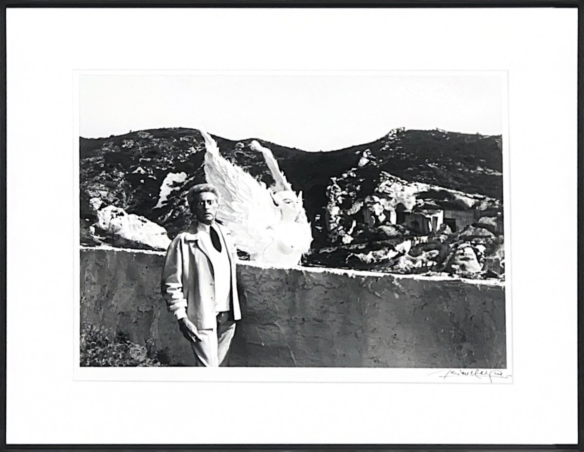 Lucien Clergue - Jean Cocteau And The Sphinx - Les Baux De Provence - 1959