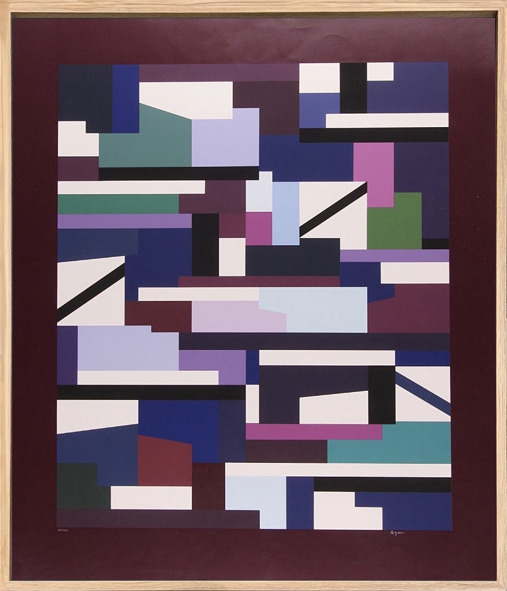 Yaacov Agam - Purple Matrix - Screenprint - 1976