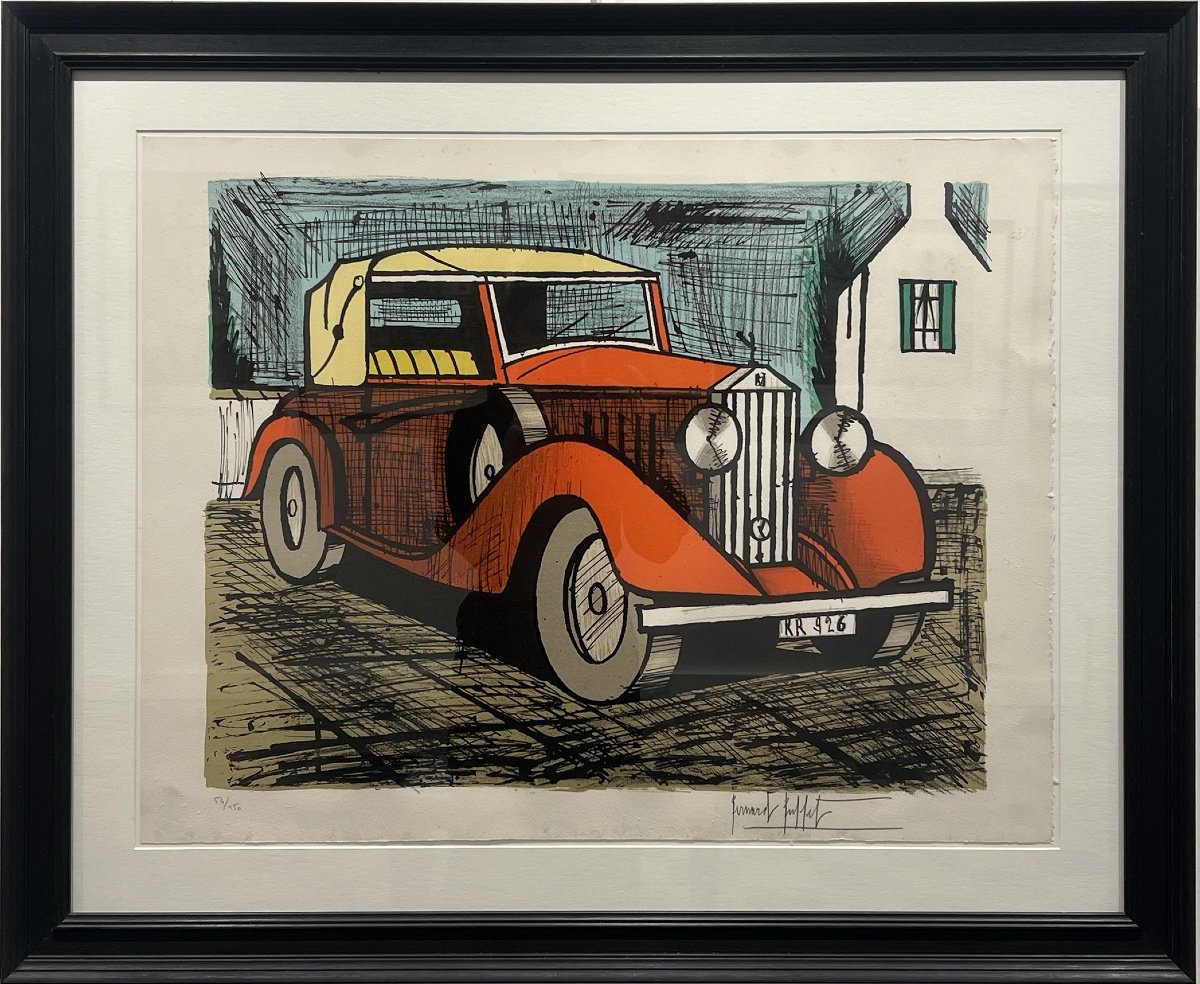 Bernard Buffet - Rolls Royce Modèle 1926 - Lithographie - 1985