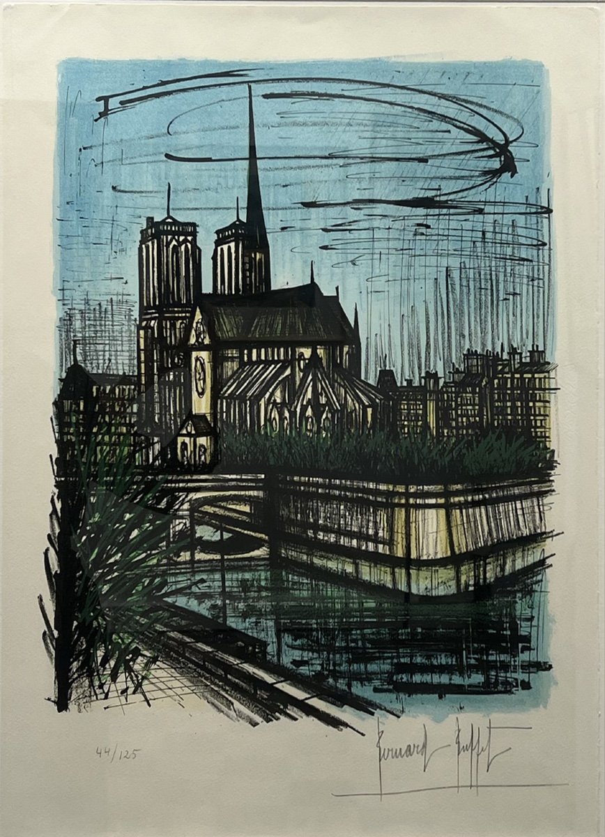 Bernard Buffet - Notre Dame - Lithographie - 1968-photo-2