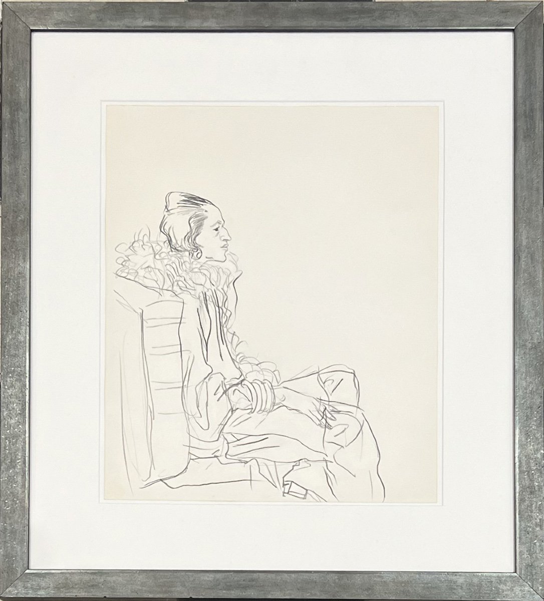 Antonio Lopez - Diana Vreeland - Crayon Sur Papier - 1983