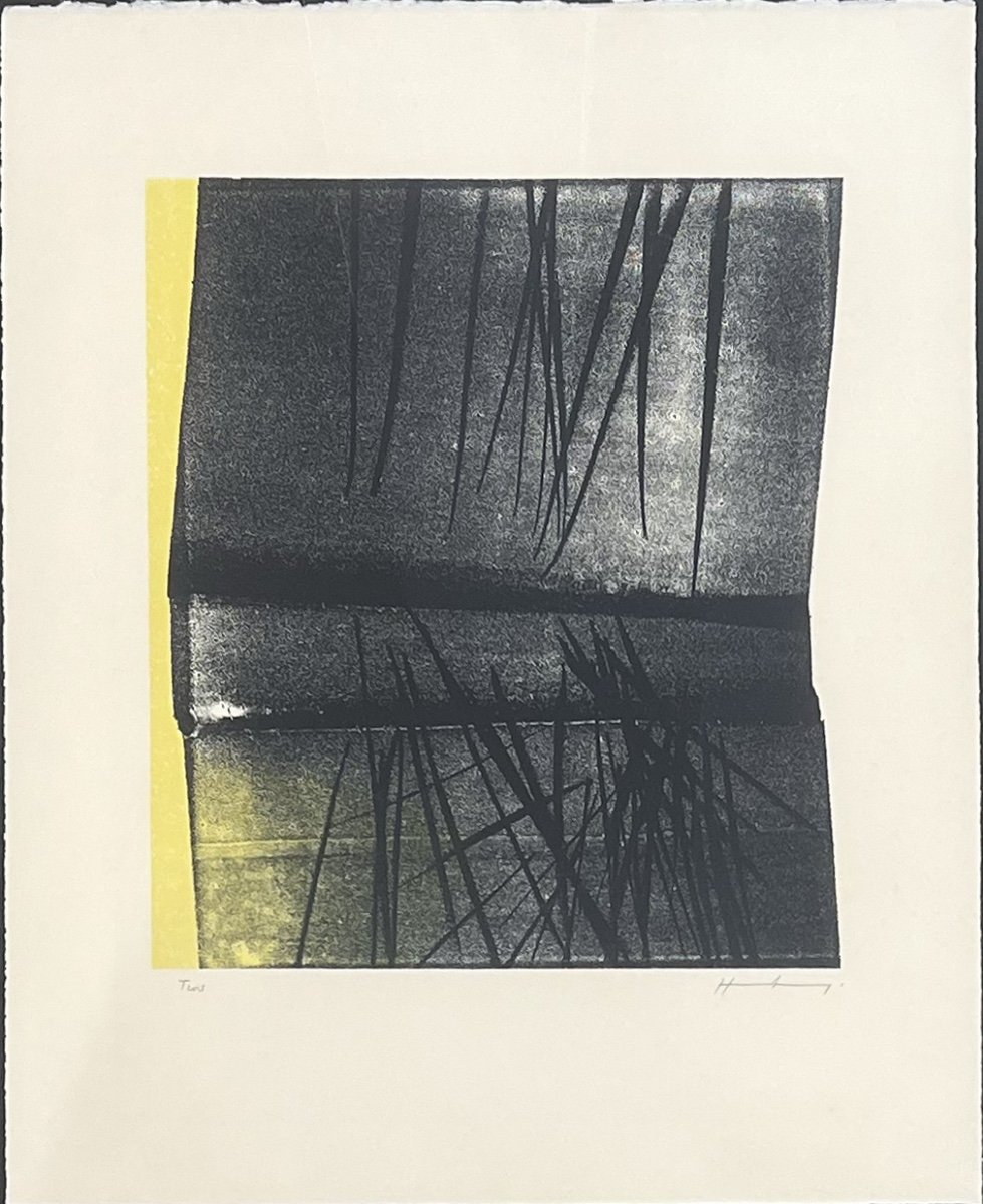 Hans Hartung - Heraclitus - Lightning Drives The Universe - Lithograph - 1977-photo-2