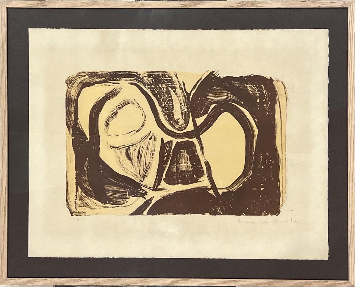 Bram Van Velde - Composition, 1961 - Lithograph On Ivory Vellum Paper