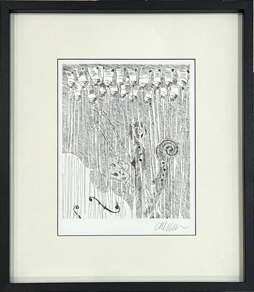 Arman - Violin, 1990 - Etchings On Vellum Paper