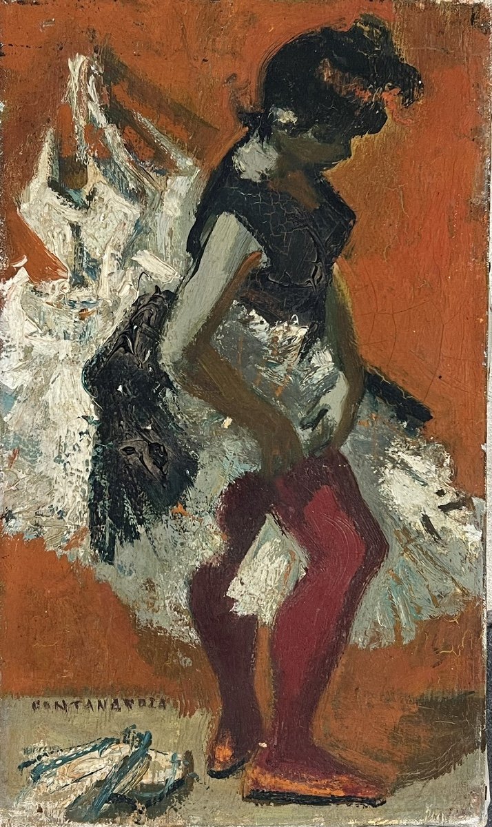 Lucien Fontanarosa - Doudou Aux Bas Rouges - Oil On Canva - Circa 1950