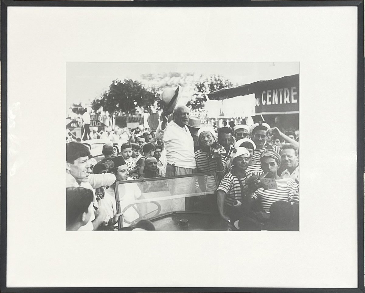 André Villers - Picasso In A Car - Silver Print