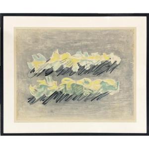 Jean Fautrier - Paysage 2, 1964 - Aquatinte, Eau-forte, Gravure Sur Papier Japon