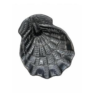 Jean Marais - Shell Bowl - Metallic Black Enameled Ceramic 