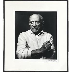 Lucien Clergue - Picasso à La Cigarette, Cannes - épreuve Argentique - 1956 