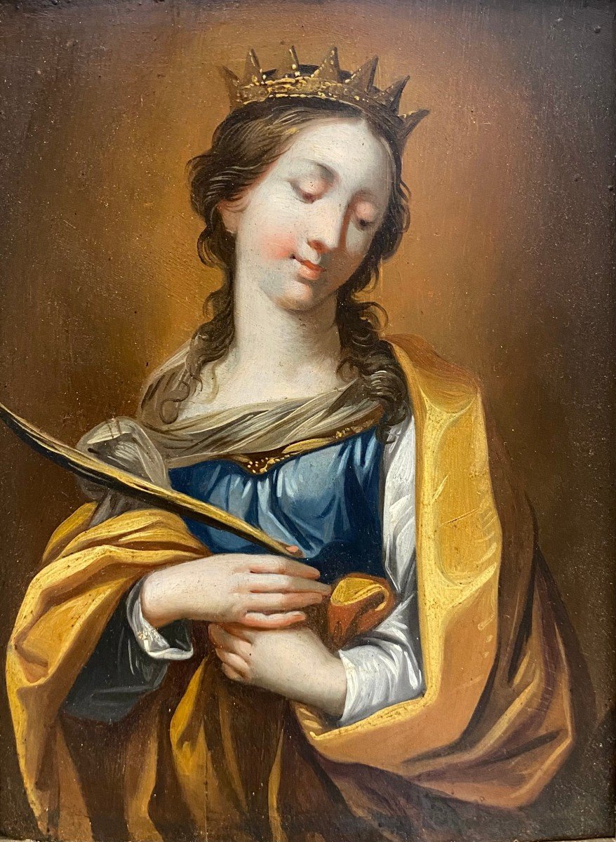 Bolognese School (circa 1700) - Sainte Catherine Of Alexandria-photo-2