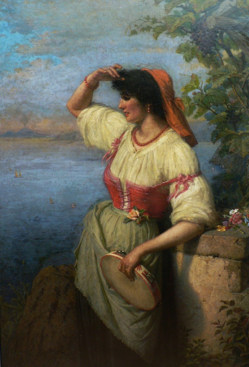 William Travers - The Neapolitan Woman With A Tambourine (1903)