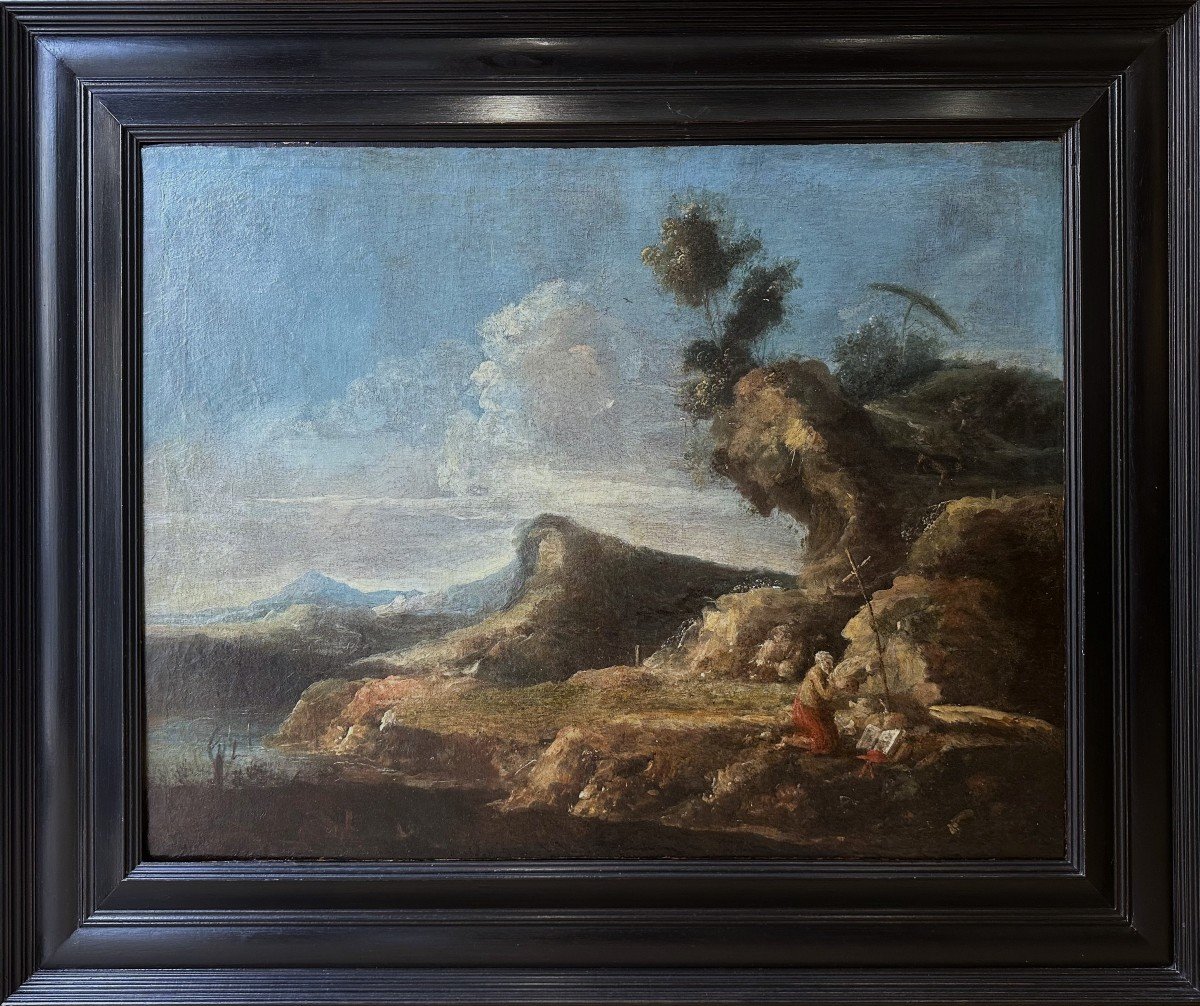 Antonio Maria Marini ( 1668-1725) -Saint Jérôme dans un paysage-photo-2