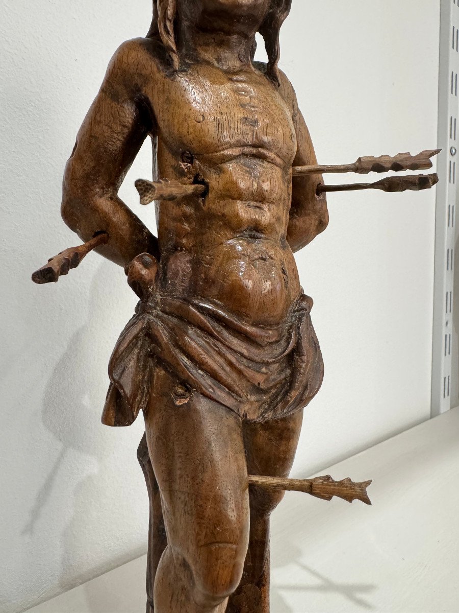 Saint Sebastian - Wood Sculpture, Late 16th Century-photo-3