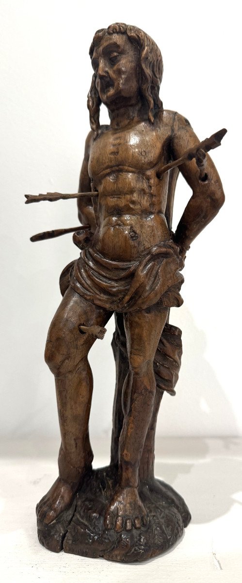 Saint Sebastien-sculpture sur bois fin 16ème Siècle