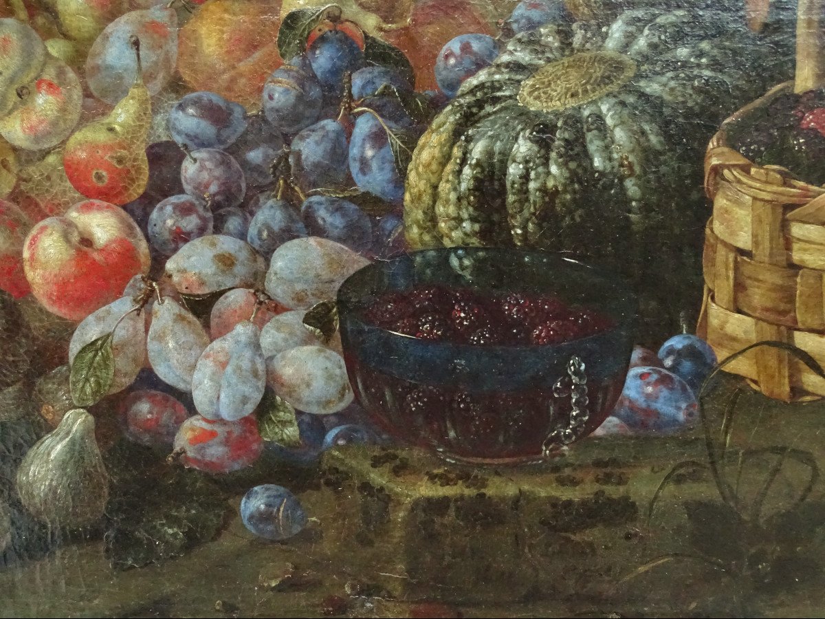 Giuseppe Recco (1634-1695) – Still Life With Melons, Pears, Peaches, Plums And Figs-photo-4