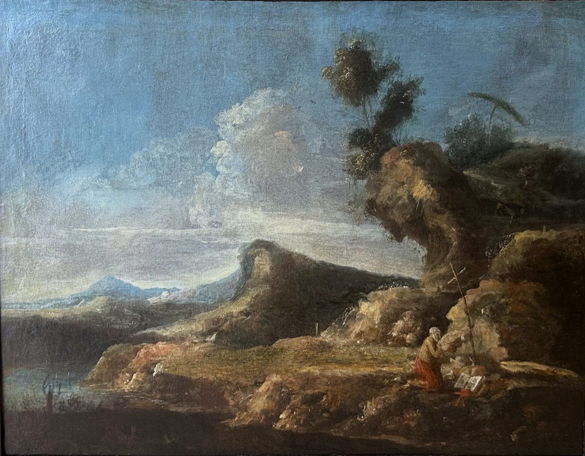 Antonio Maria Marini ( 1668-1725) -saint Jérôme Dans Un Paysage 