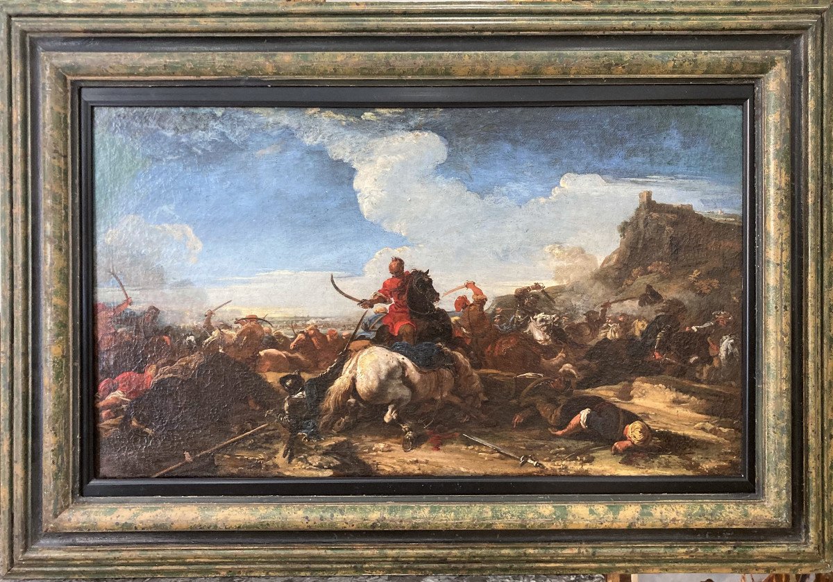 Jacques Courtois (1621-1676) - Battle Scene Between Christians And Turks-photo-2