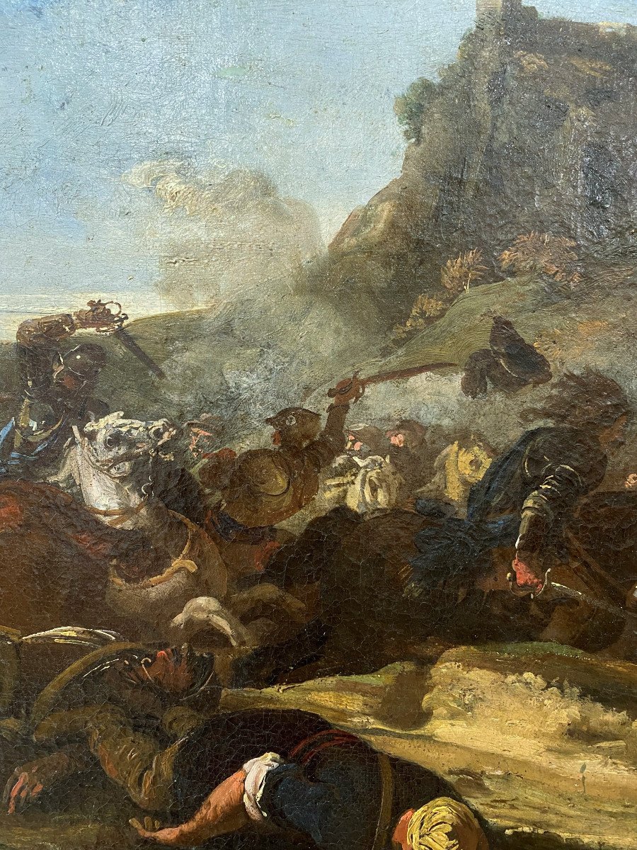 Jacques Courtois (1621-1676) - Battle Scene Between Christians And Turks-photo-1