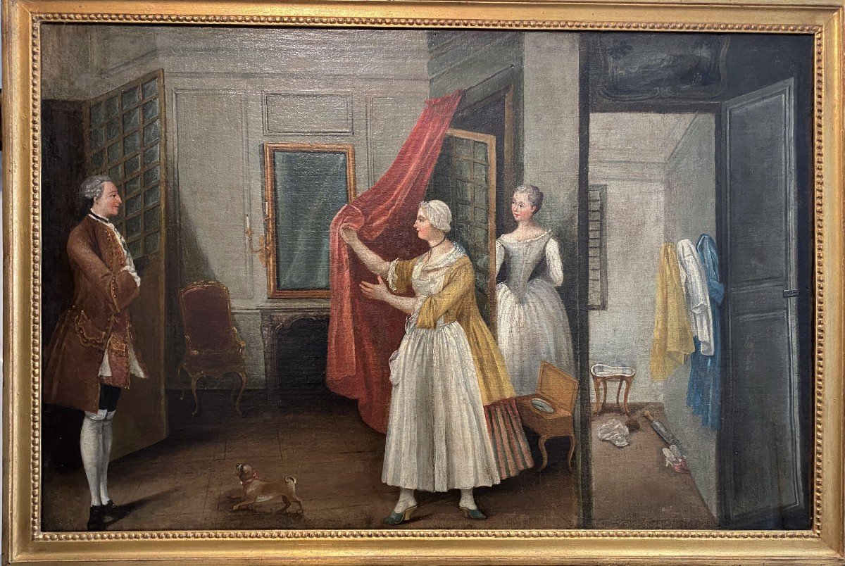 French School Of The Second Half Of The Eighteenth Century - Close House Scene-photo-2