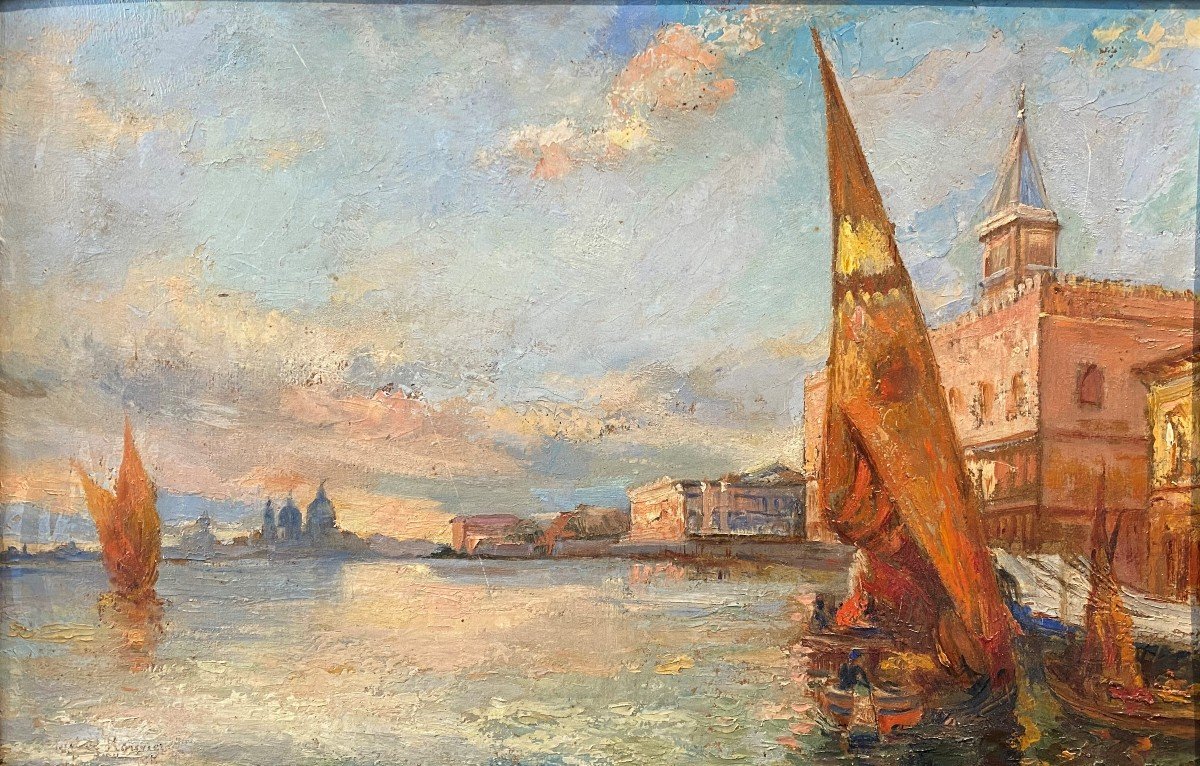 Vue Du Grand Canal à Venise - Ecole Française 1900