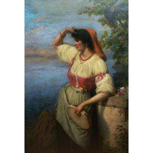 William Travers - The Neapolitan Woman With A Tambourine (1903)