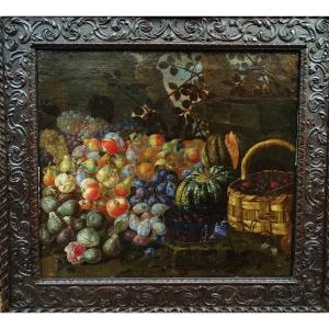 Giuseppe Recco (1634-1695) – Nature Morte Aux Melons, Poires, Pêches, Prunes Et Figues