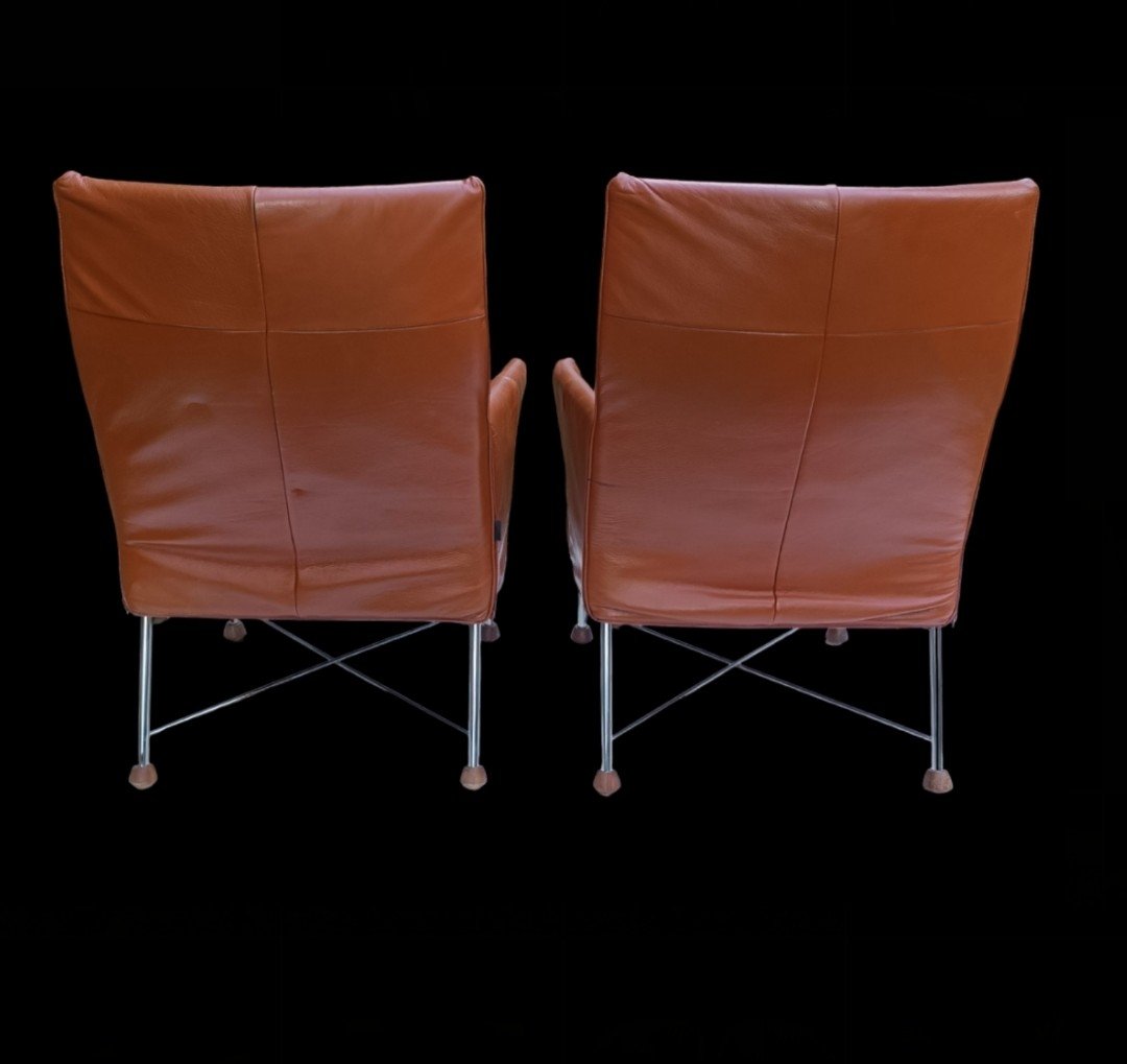 Pair Of "charly" Armchairs By Gérard Van Der Berg-photo-1