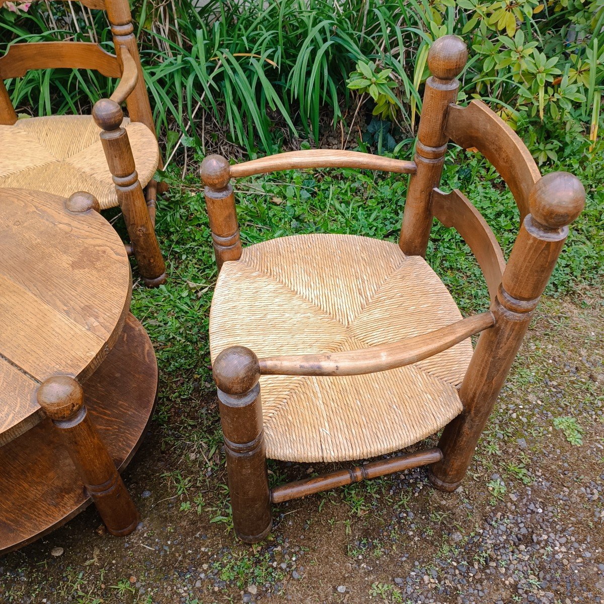 Table And 4 Armchairs Charles Dudouyt 1940-photo-3