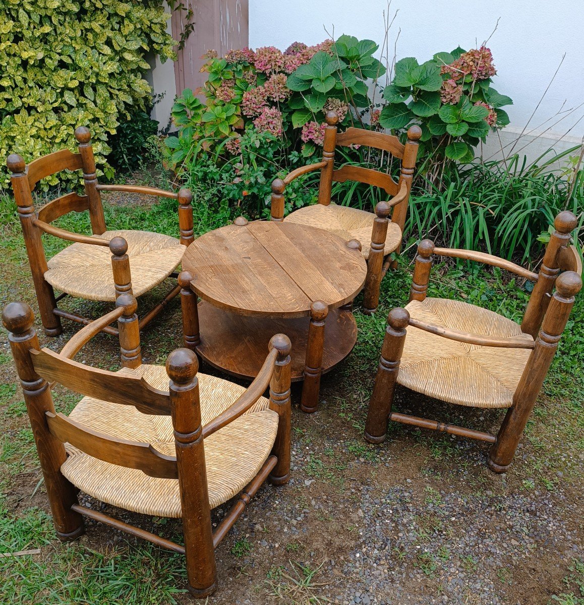 Table And 4 Armchairs Charles Dudouyt 1940