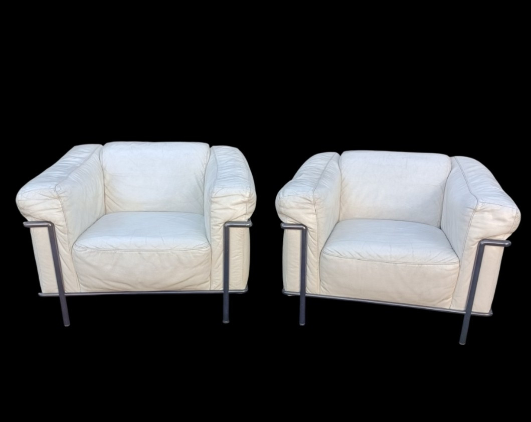 Pair Of Lc3 Le Corbusier Charlotte Perriand Armchairs 