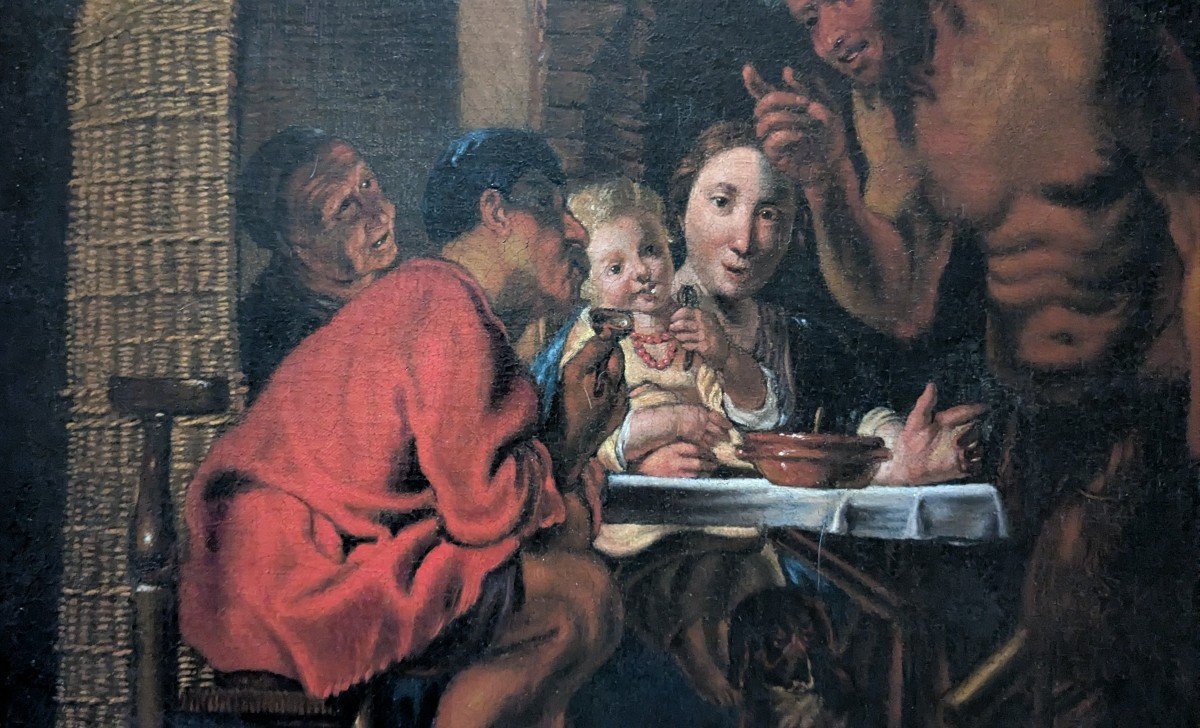After Jacob Jordaens, 17th Century, The Satyr And The Peasants, -photo-2