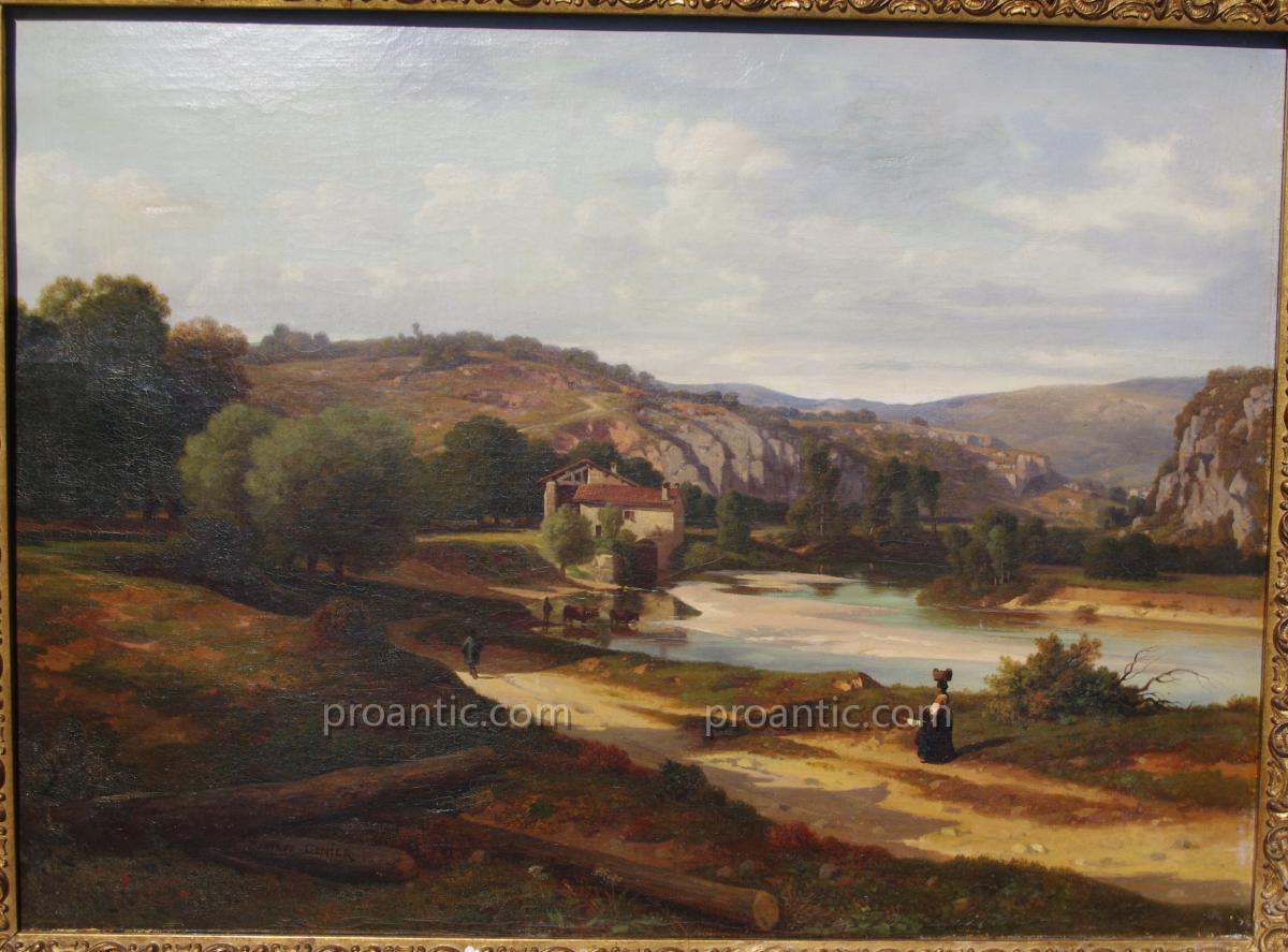 Claude Ponthus Cinier, Paysage De Provence Ou Italie 19eme-photo-2