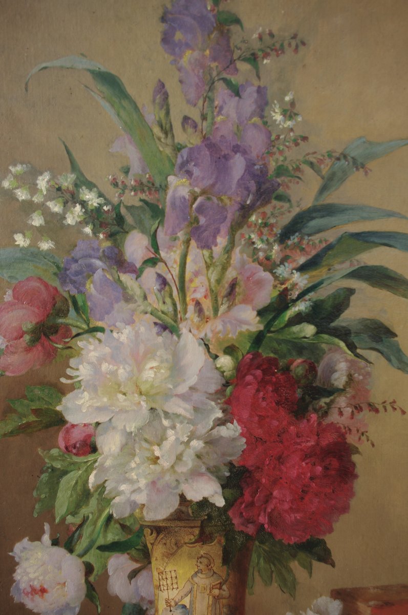 Grand Bouquet De Fleurs 19eme Charles Philipard (act.c.1863-1868)-photo-2