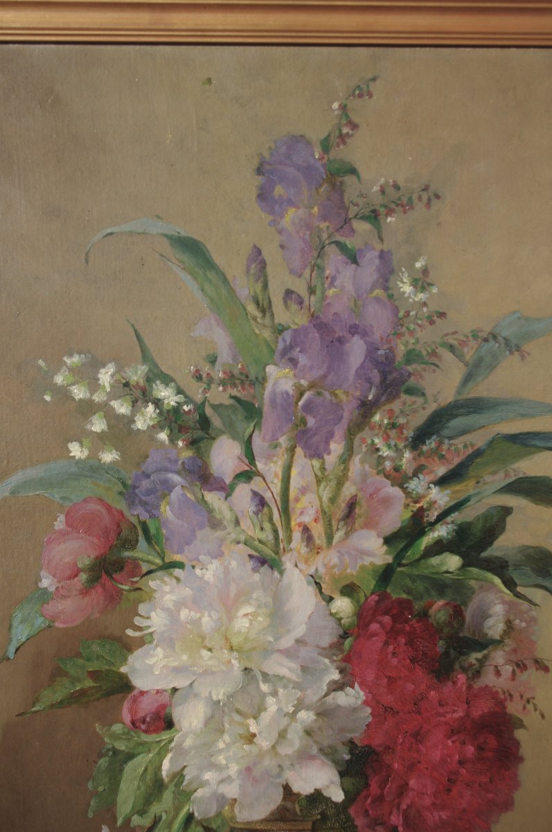 Grand Bouquet De Fleurs 19eme Charles Philipard (act.c.1863-1868)-photo-3