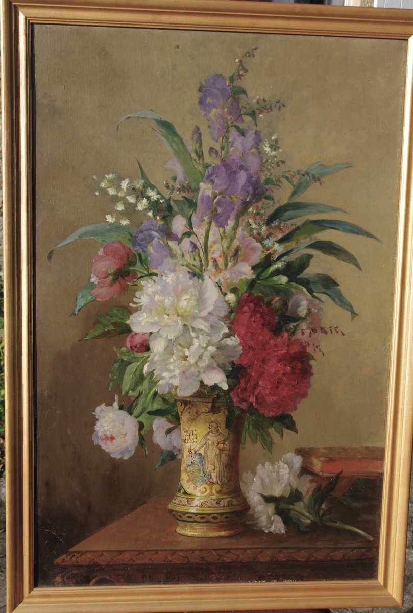 Grand Bouquet De Fleurs 19eme Charles Philipard (act.c.1863-1868)