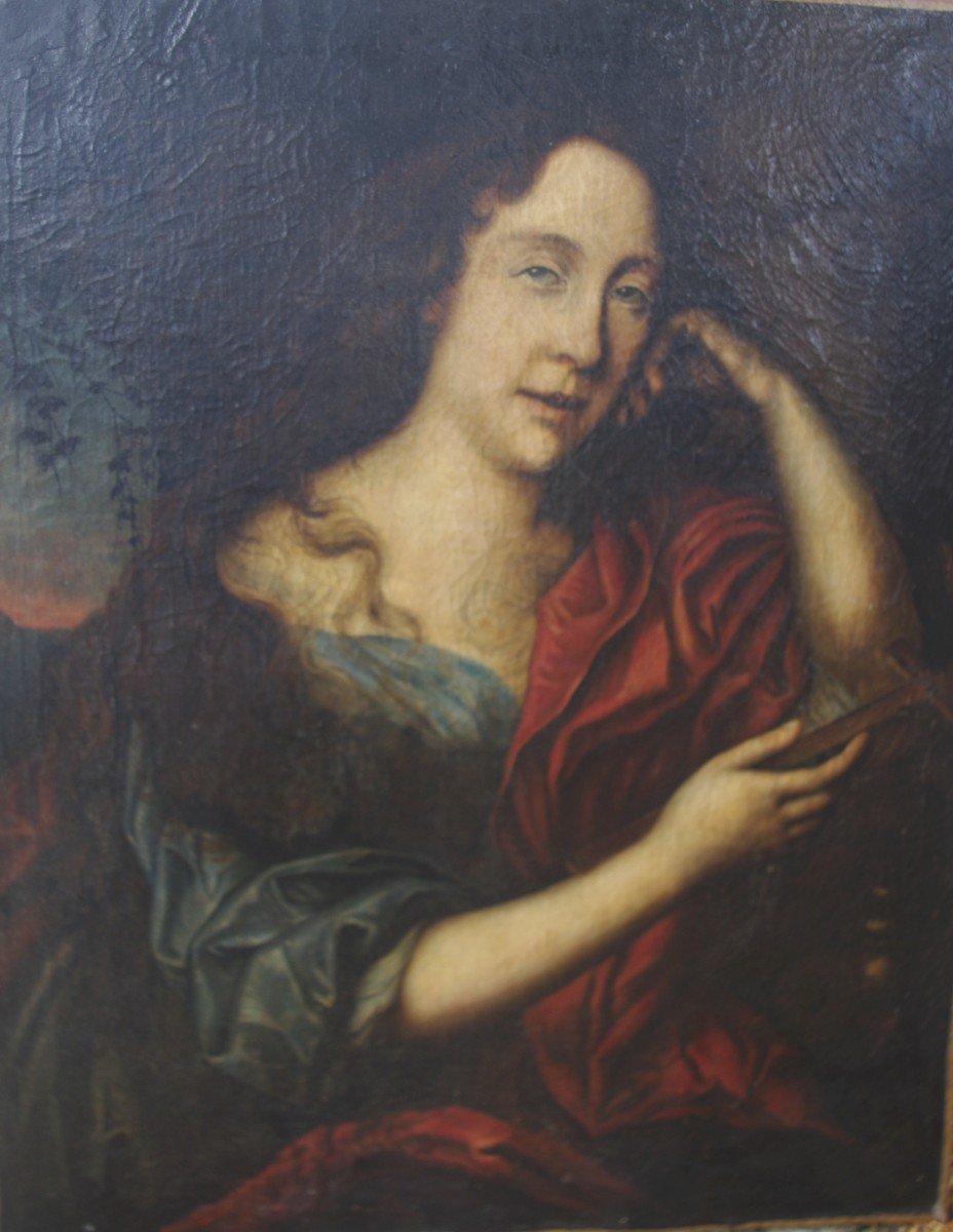 Marie Madeleine , école Française Du 17ème Siècle, Huile Sur Toile 82cm Sur 65cm