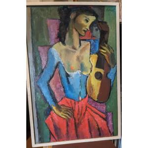 Georges Artemoff (1892-1965), Georgij K. Artemov, Woman With The Guitar