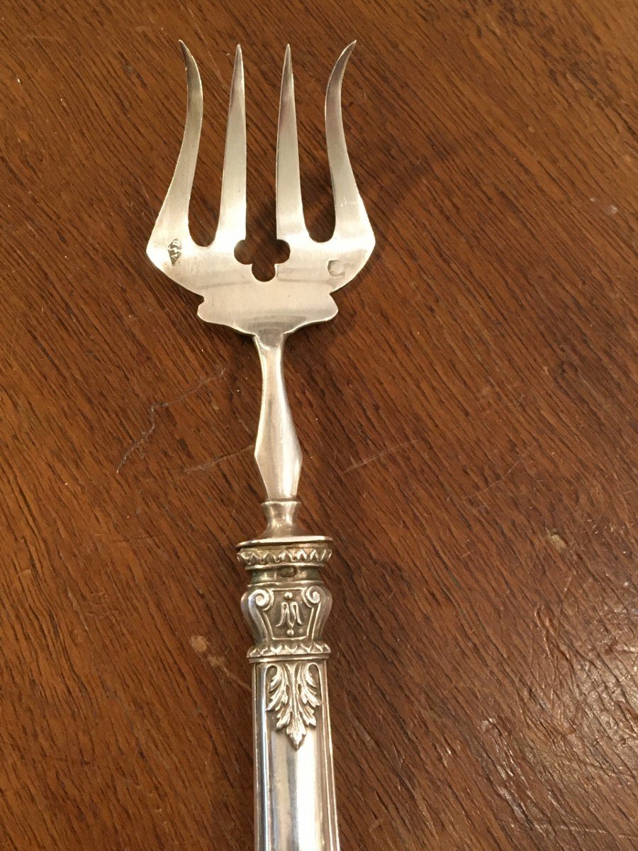 Strawberry Or Other Service Cutlery In Sterling Silver-photo-2