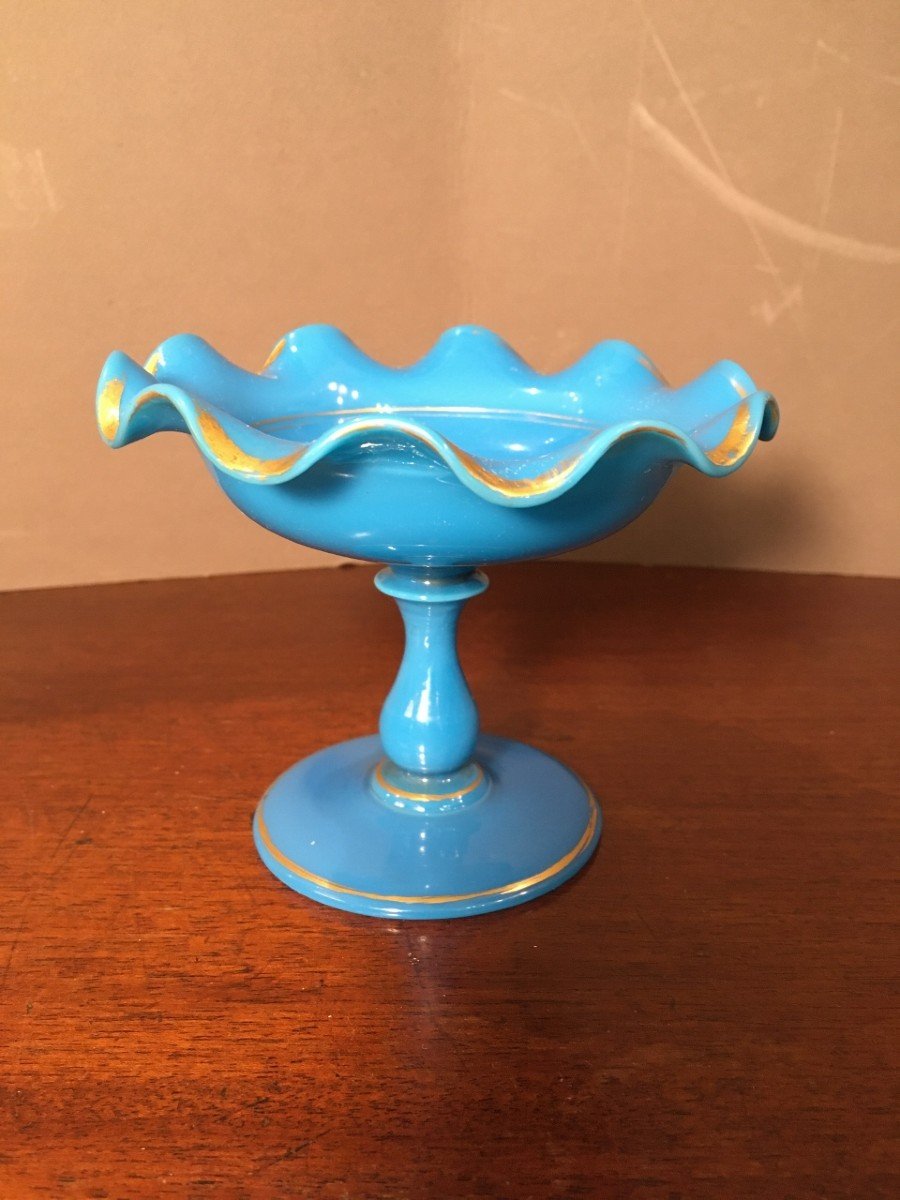 Coupe Baguier En Opaline Bleu d'époque  Napoléon III-photo-2