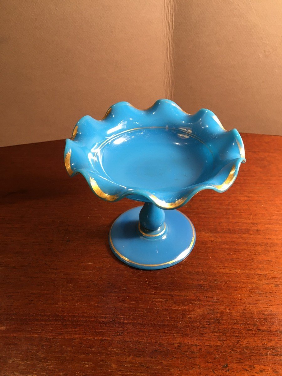 Coupe Baguier En Opaline Bleu d'époque  Napoléon III-photo-3