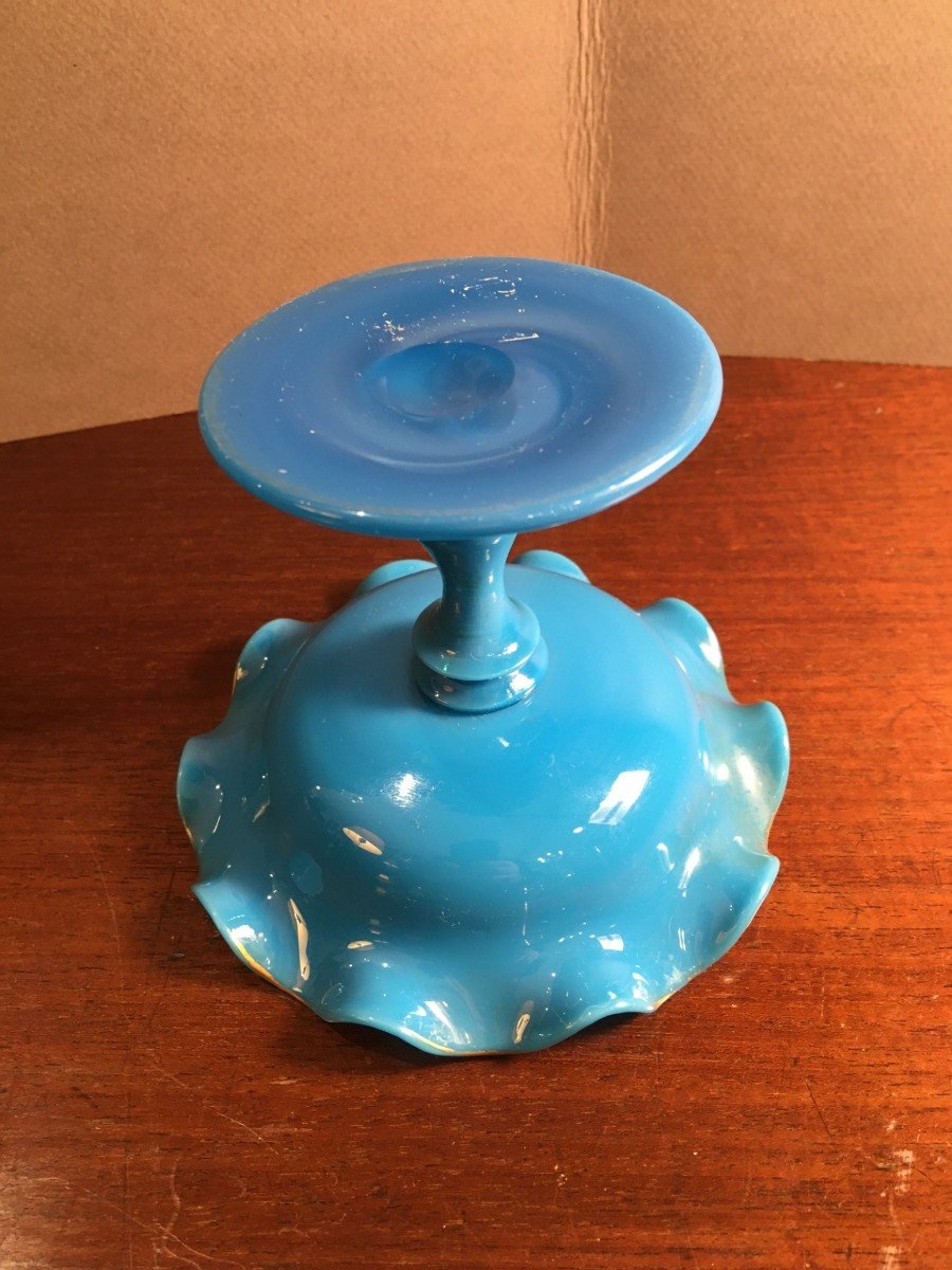 Coupe Baguier En Opaline Bleu d'époque  Napoléon III-photo-4