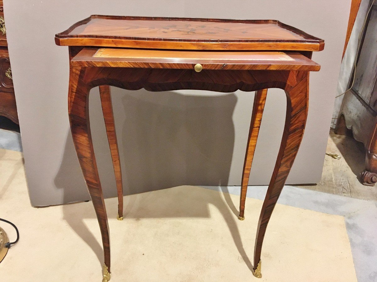 Rare Et élégante Table à écrire d'époque Louis XV Estampillé Jacques Dubois ( 1693 - 1763 )-photo-4