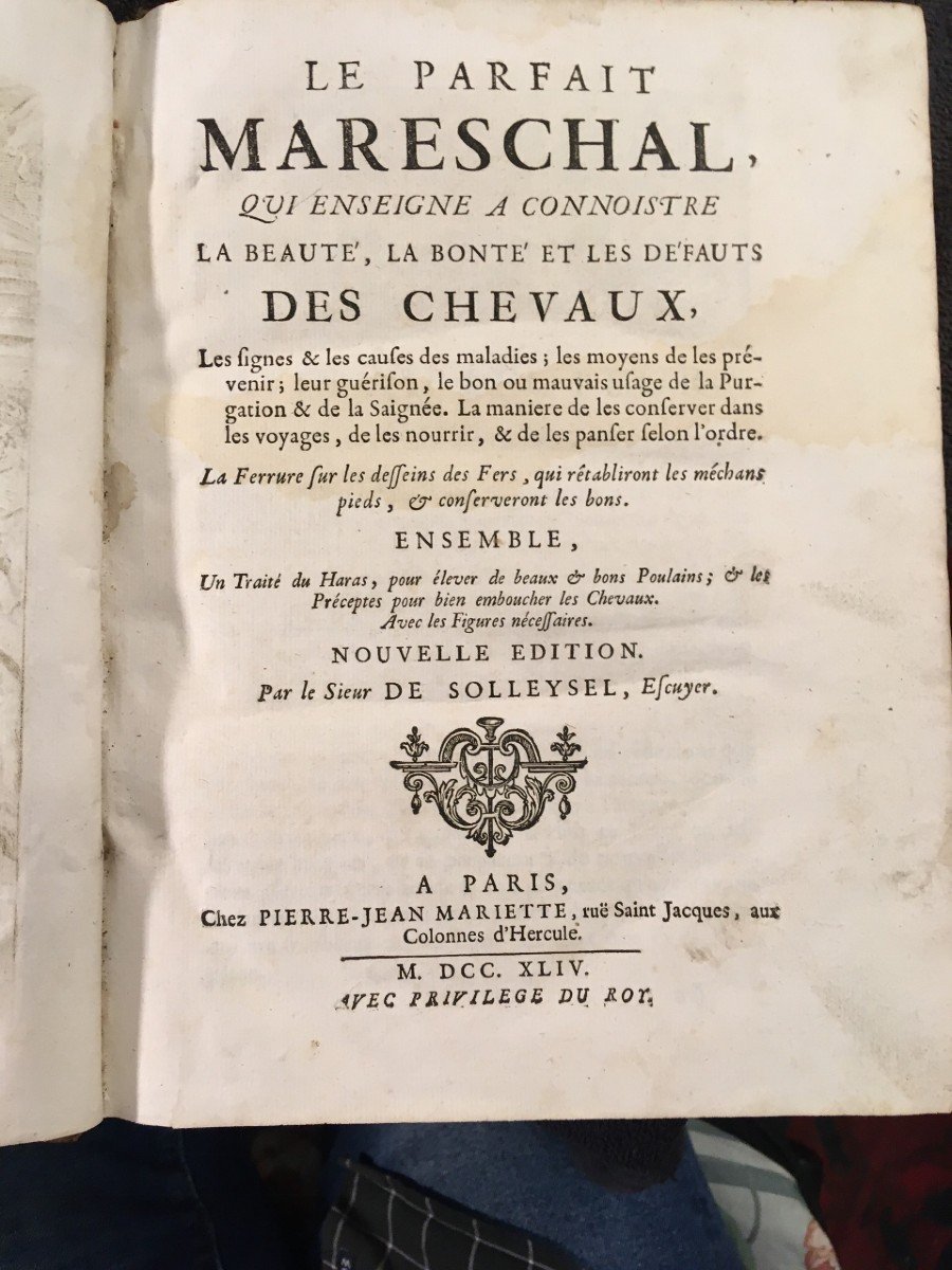 Trés Rare Livre Ancien Le Parfait Mareschal  1744 -photo-1