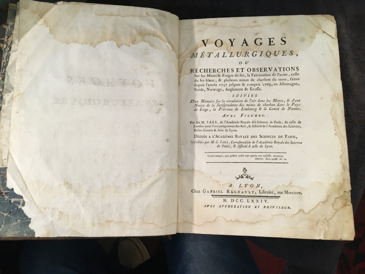 Rare Livre Scientifique  Voyages Métallurgiques Ou Recherches Et Observations 1774-photo-2