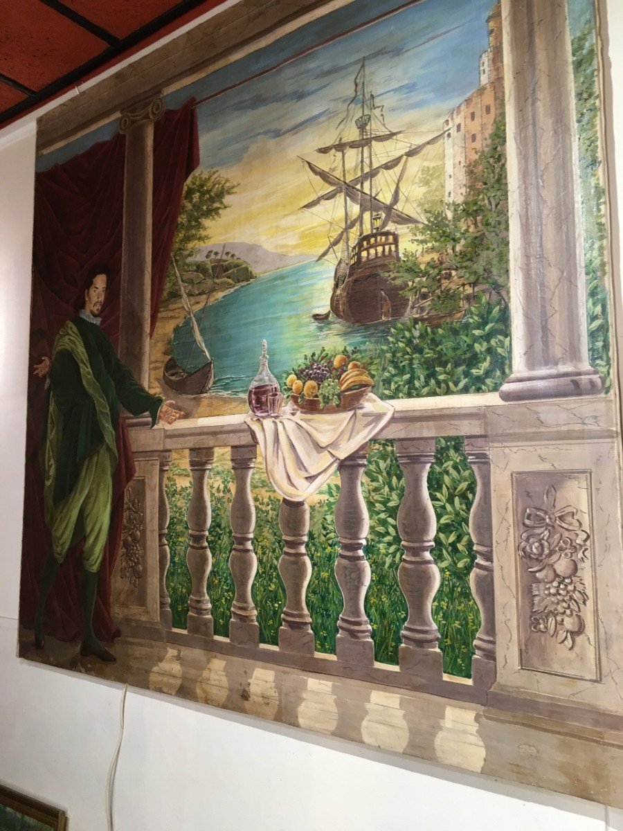 Very Large Hst Painting (christopher Columbus)-photo-8