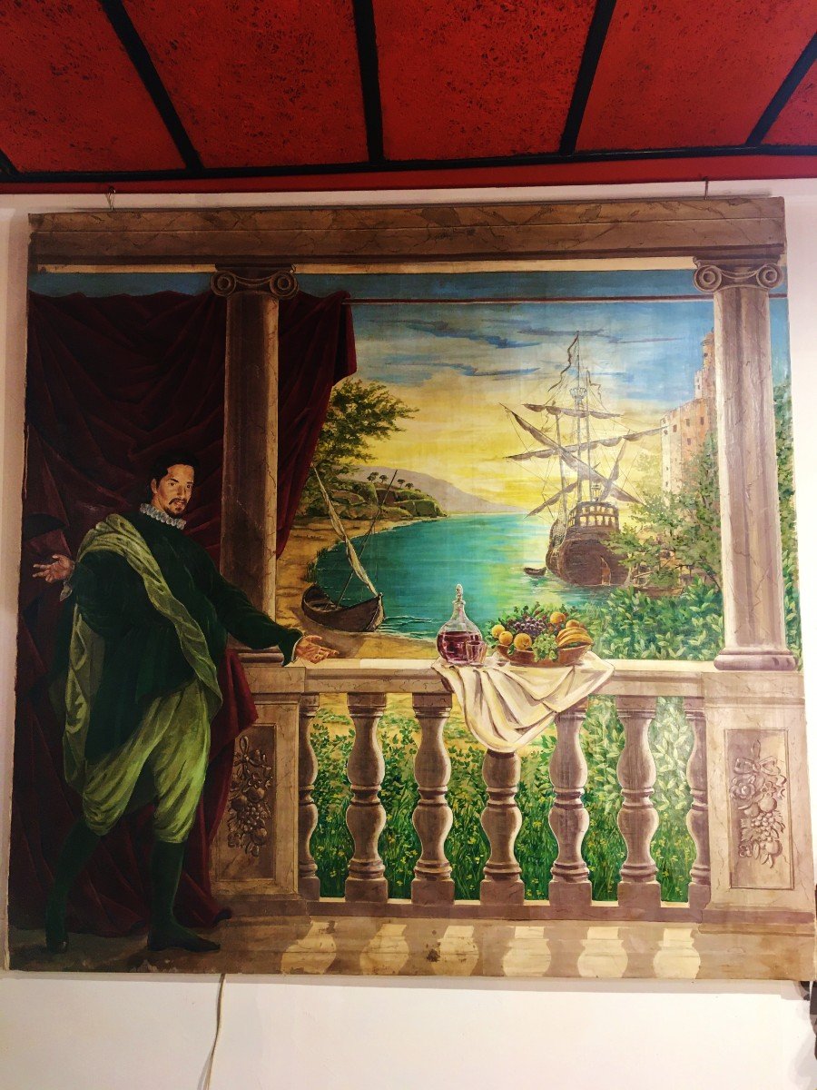 Very Large Hst Painting (christopher Columbus)