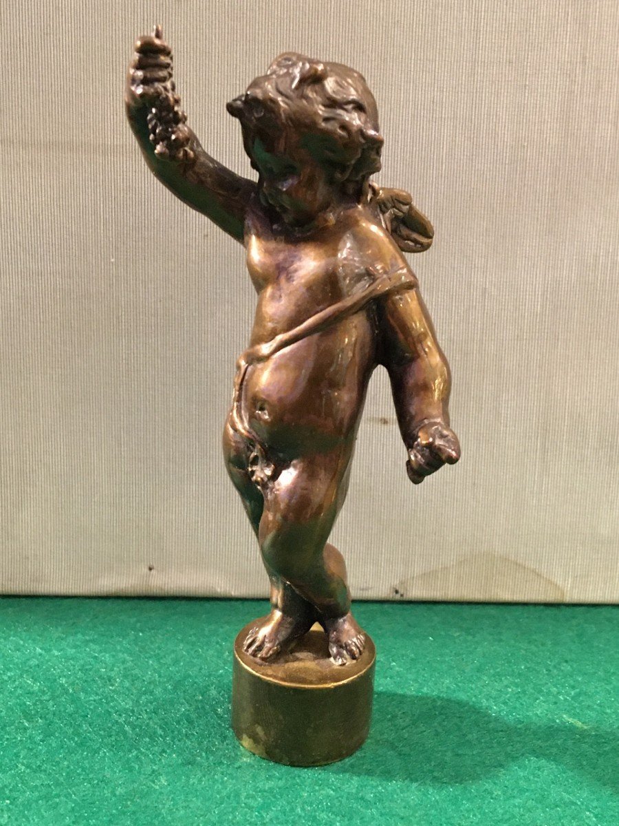 Sceau Cachet En Bronze Putti à La Grappe De Raisin XIXéme-photo-4