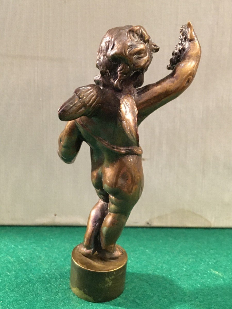 Sceau Cachet En Bronze Putti à La Grappe De Raisin XIXéme-photo-1