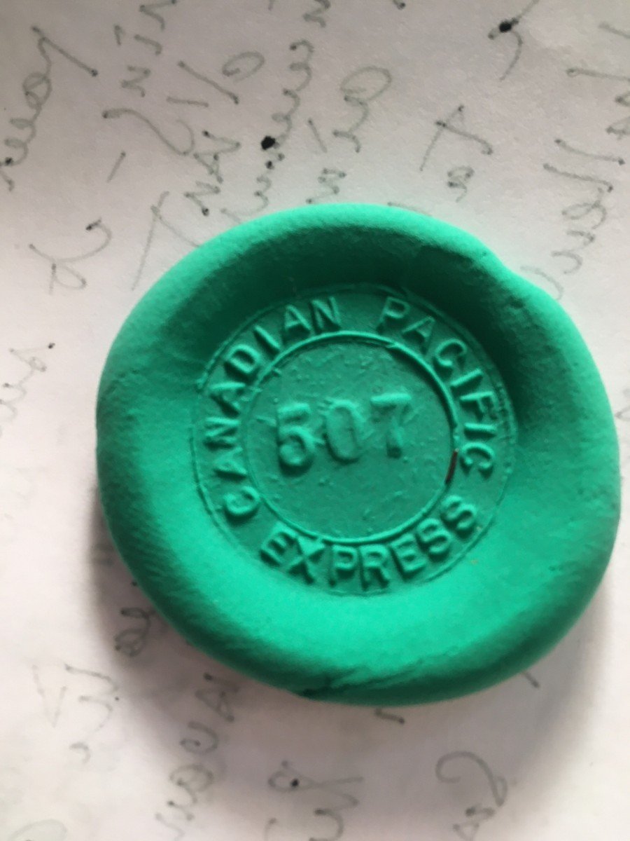 Rare Bronze Canadian Pacific Express Train Seal-photo-4